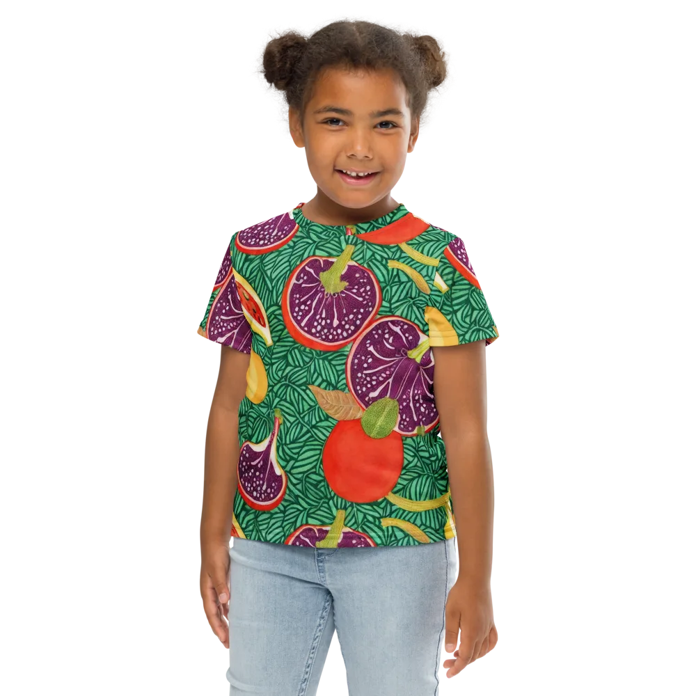 Tropical Still Life on Kids Crew Neck T-Shirt — Front