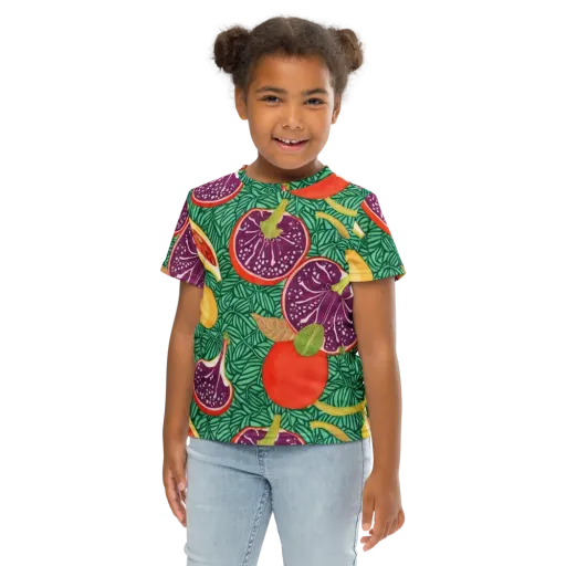Tropical Still Life on a Kids Crew Neck T-Shirt