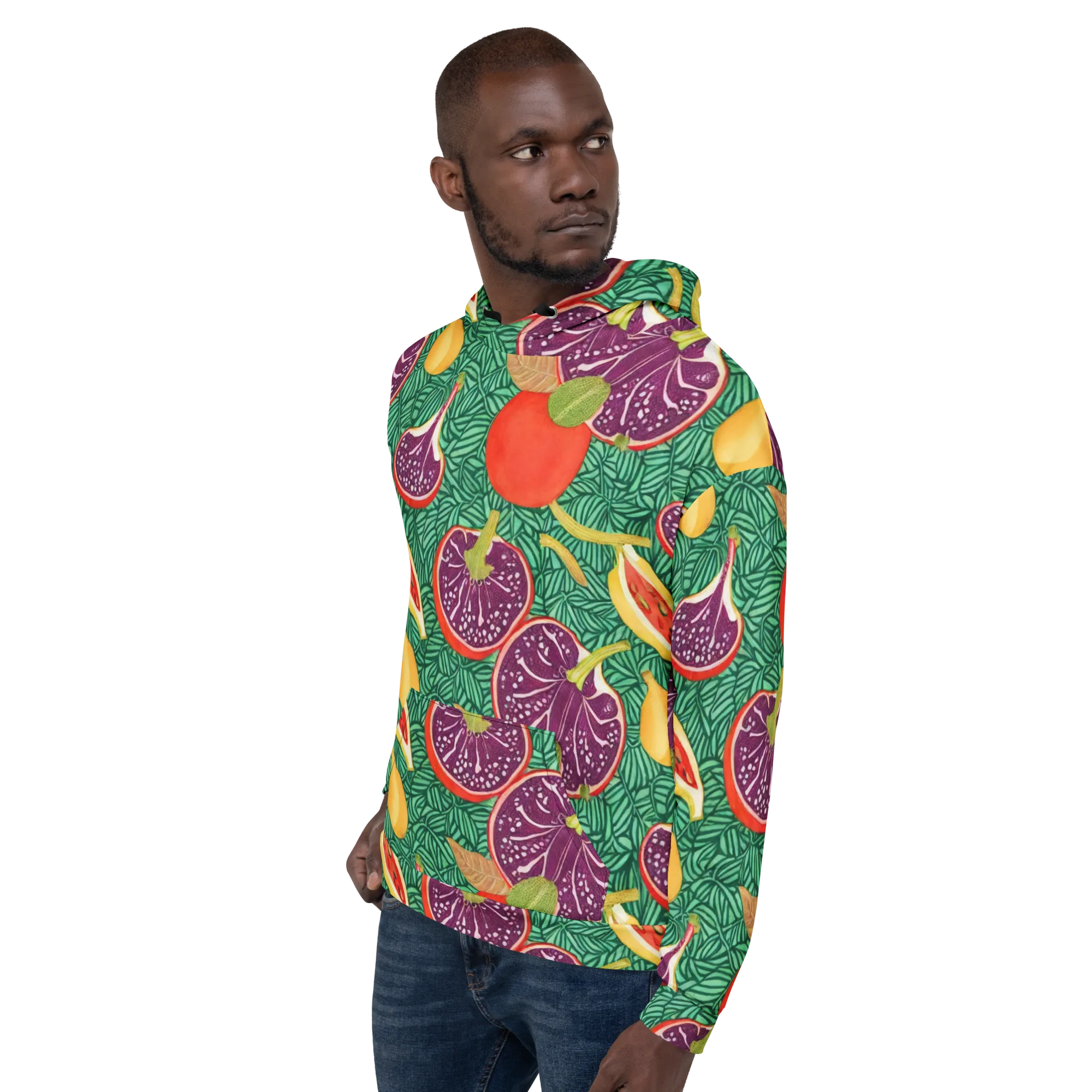 Tropical Still Life on Hoodie — Left