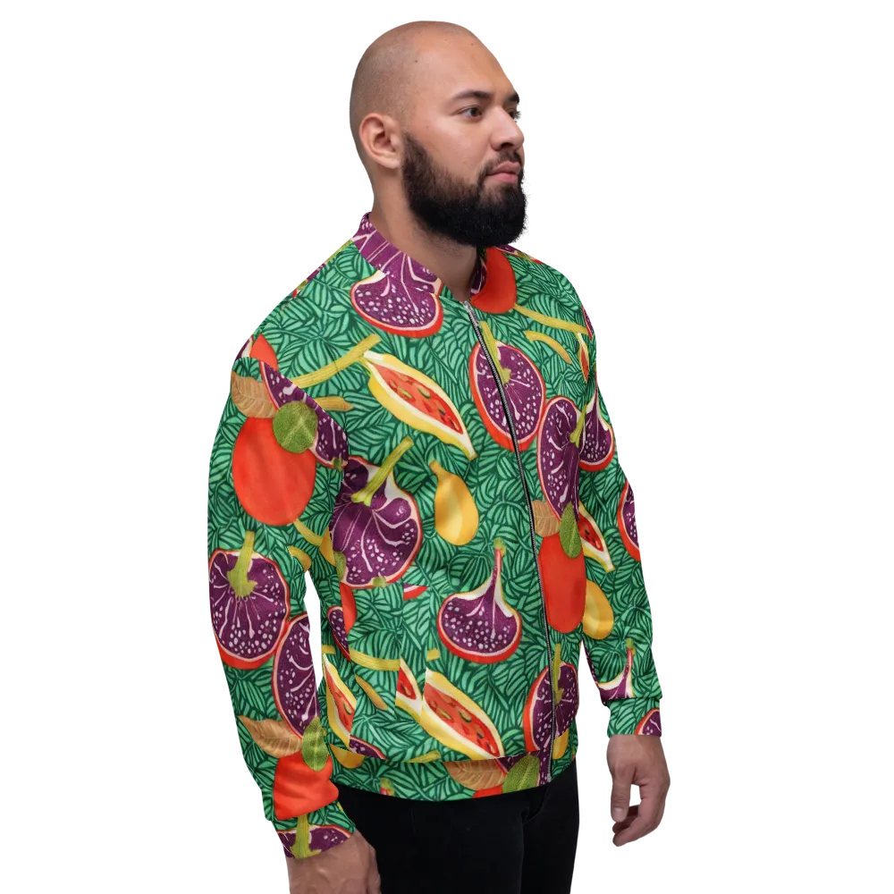 Tropical Still Life on Bomber Jacket — Right