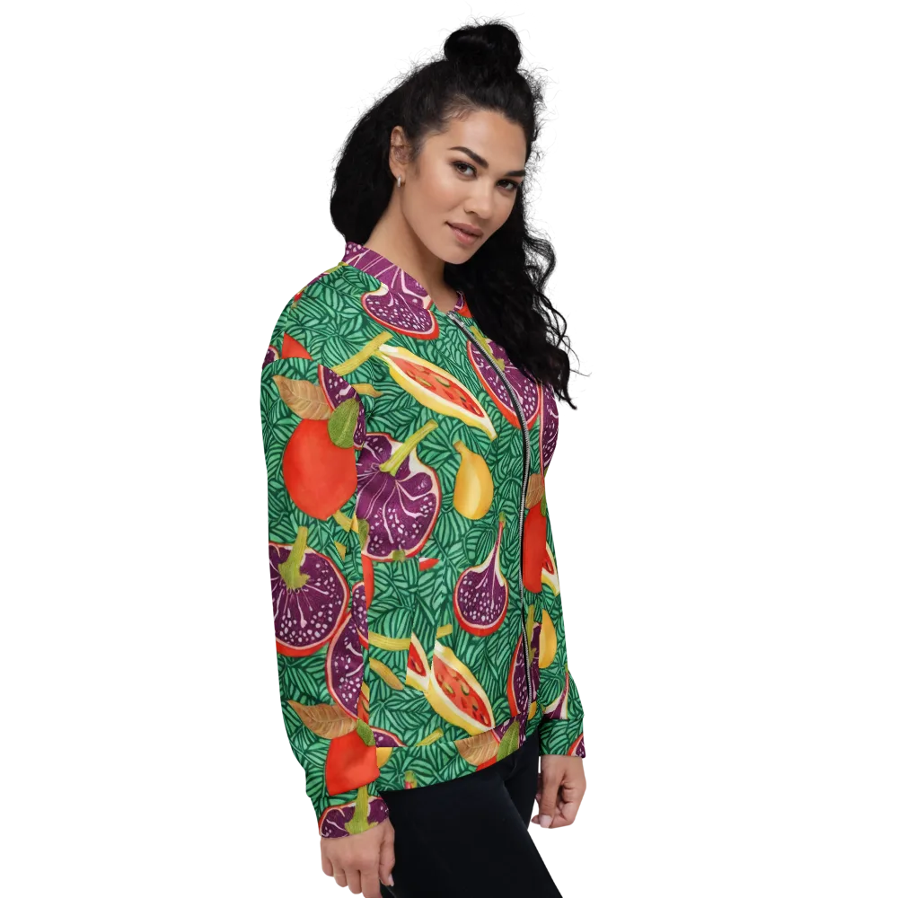 Tropical Still Life on Bomber Jacket — Right