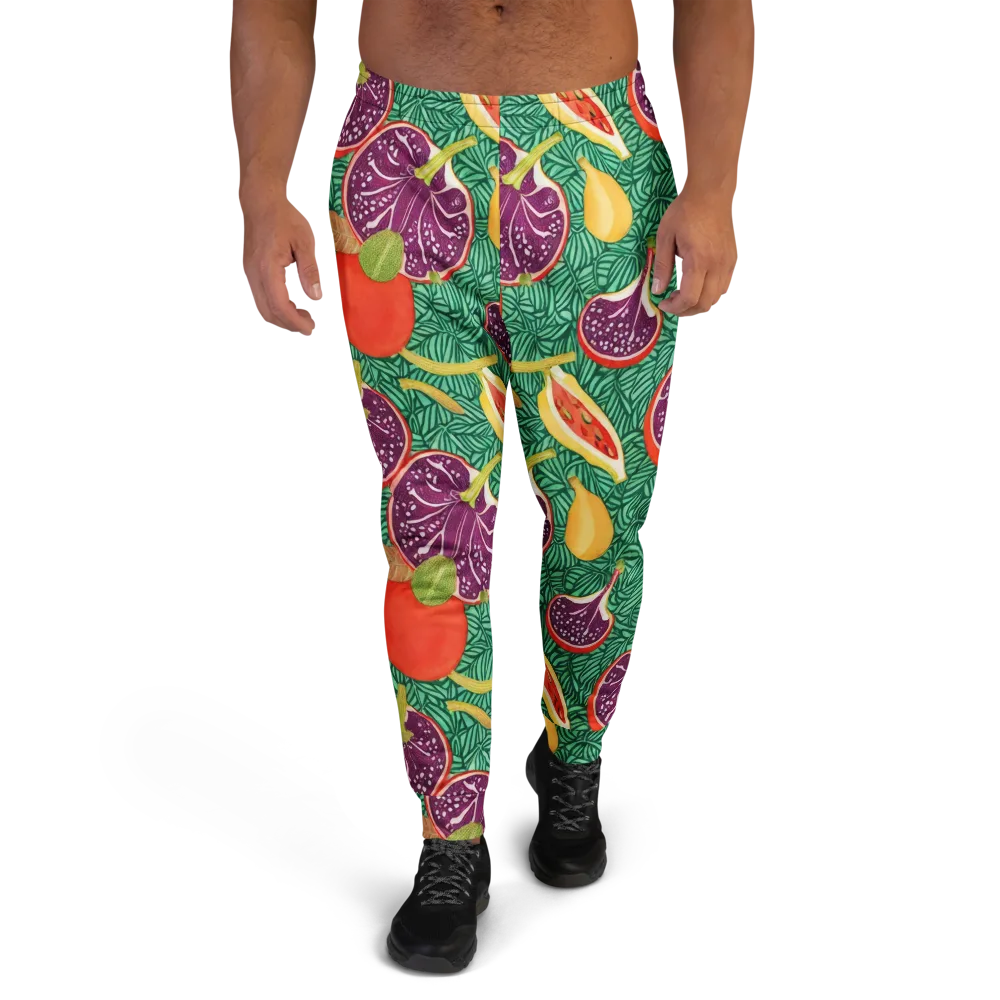 Tropical Still Life on Men's Joggers — Front