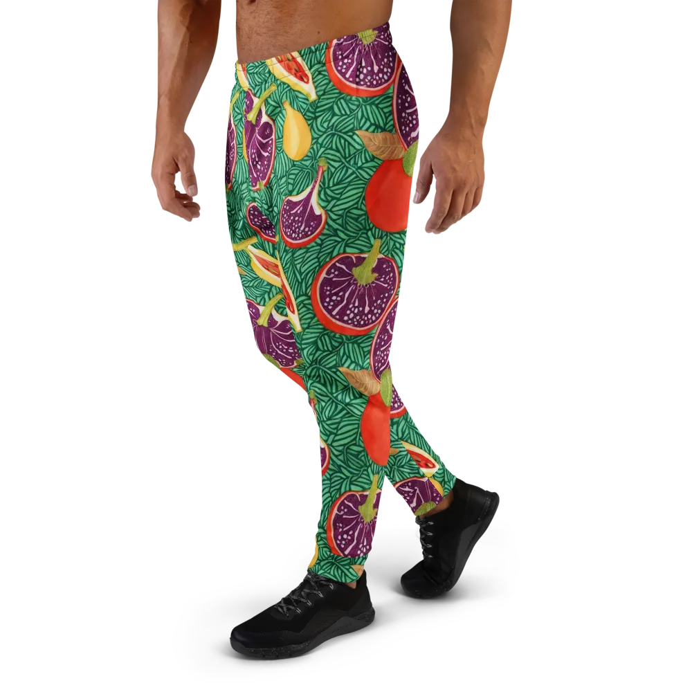 Tropical Still Life on Men's Joggers — Left