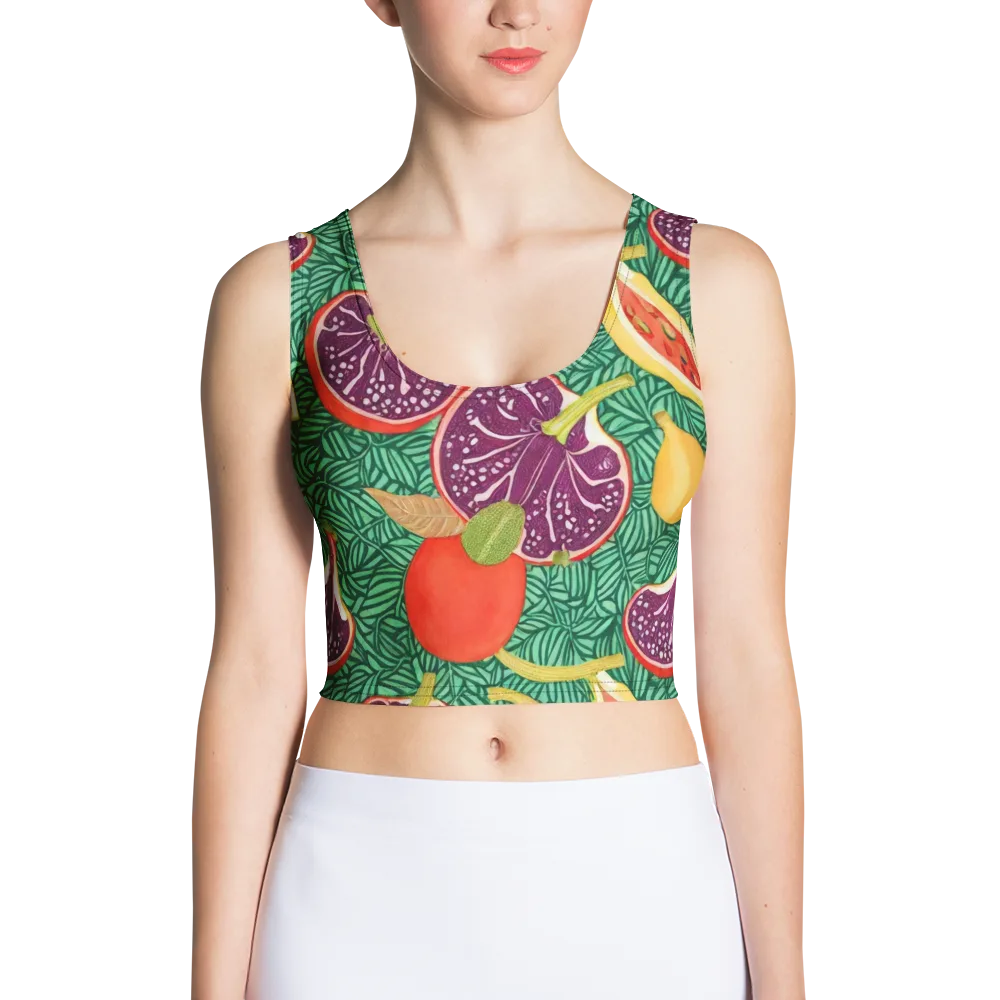 Tropical Still Life on Crop Top — Front
