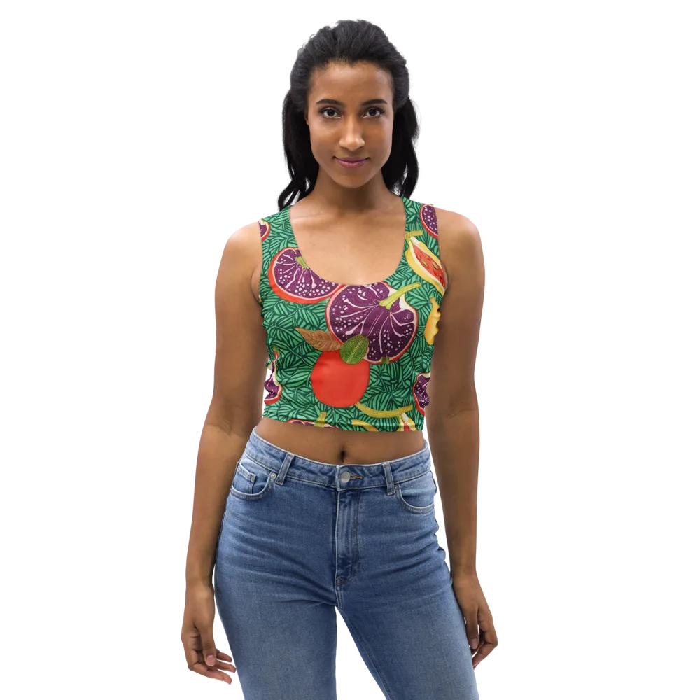 Tropical Still Life on Crop Top — Front