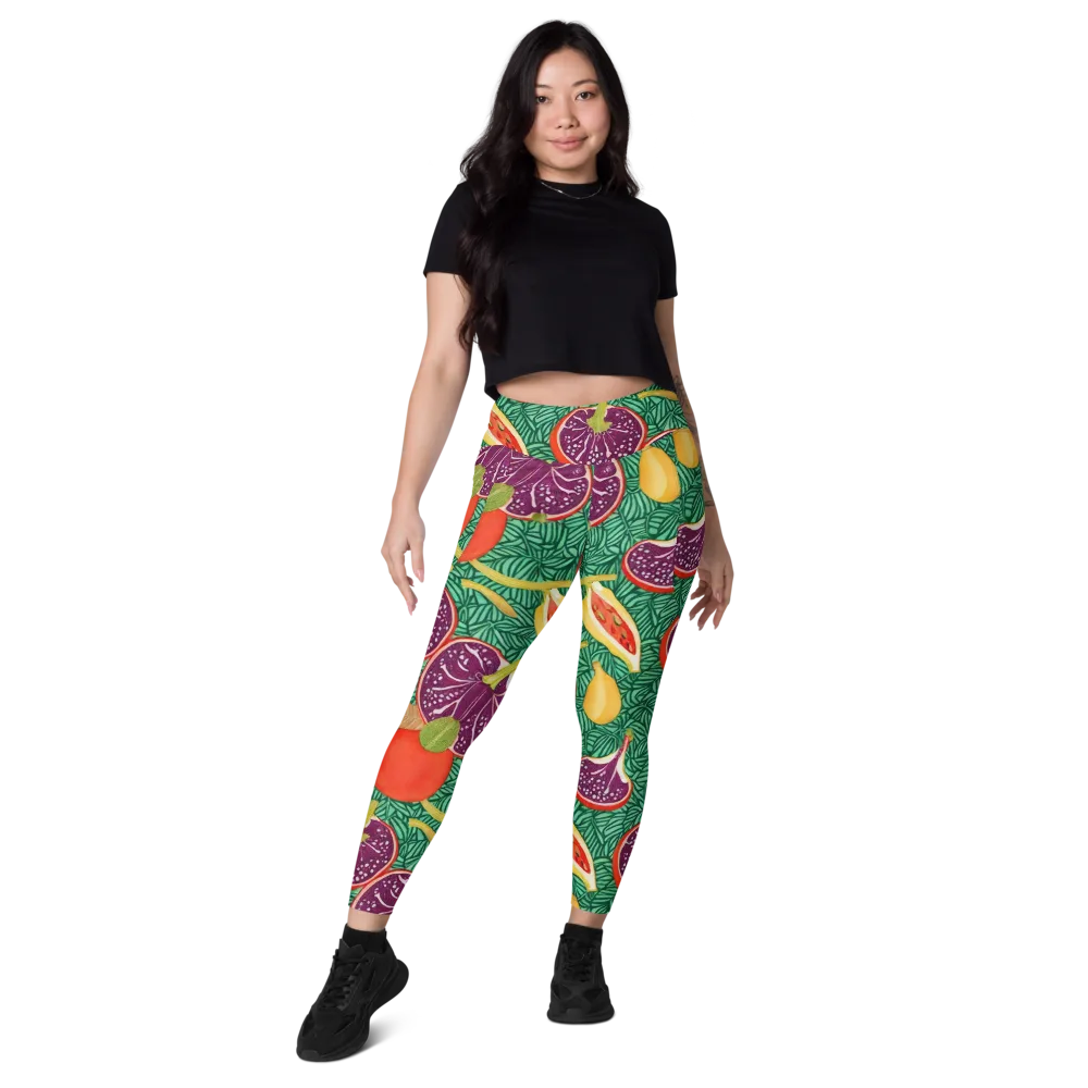 Tropical Still Life on Leggings with Pockets — Front