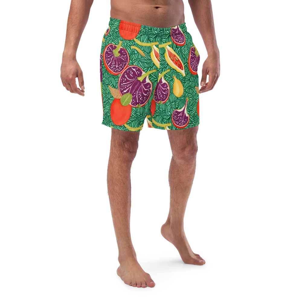 Tropical Still Life on Swim Trunks — Front