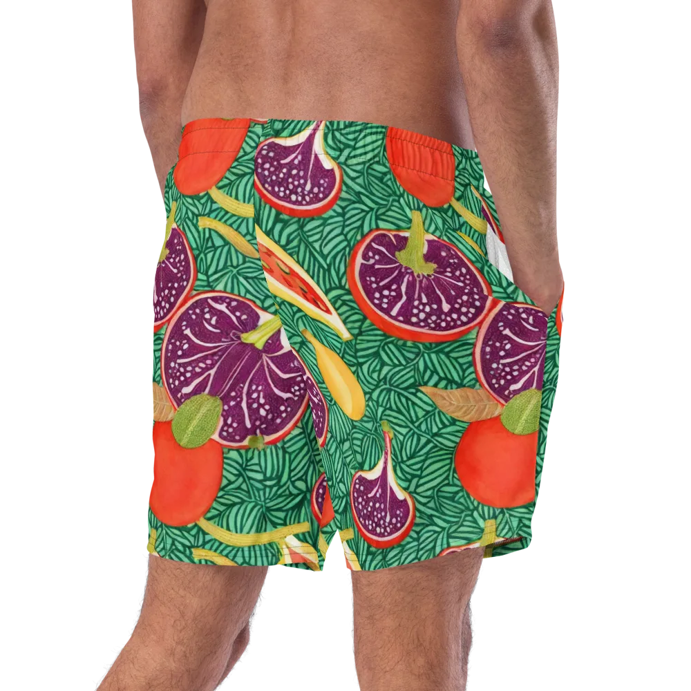 Tropical Still Life on Swim Trunks — Right Back