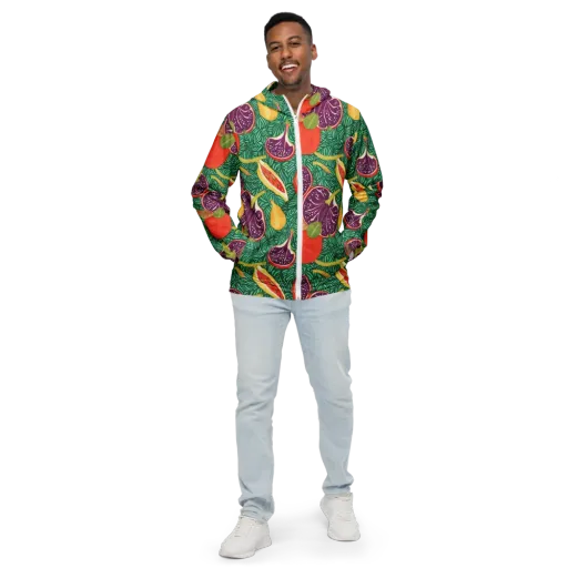 Tropical Still Life on a Men's Windbreaker