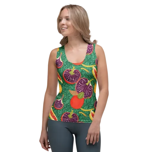 Tropical Still Life on a Women's Tank Top