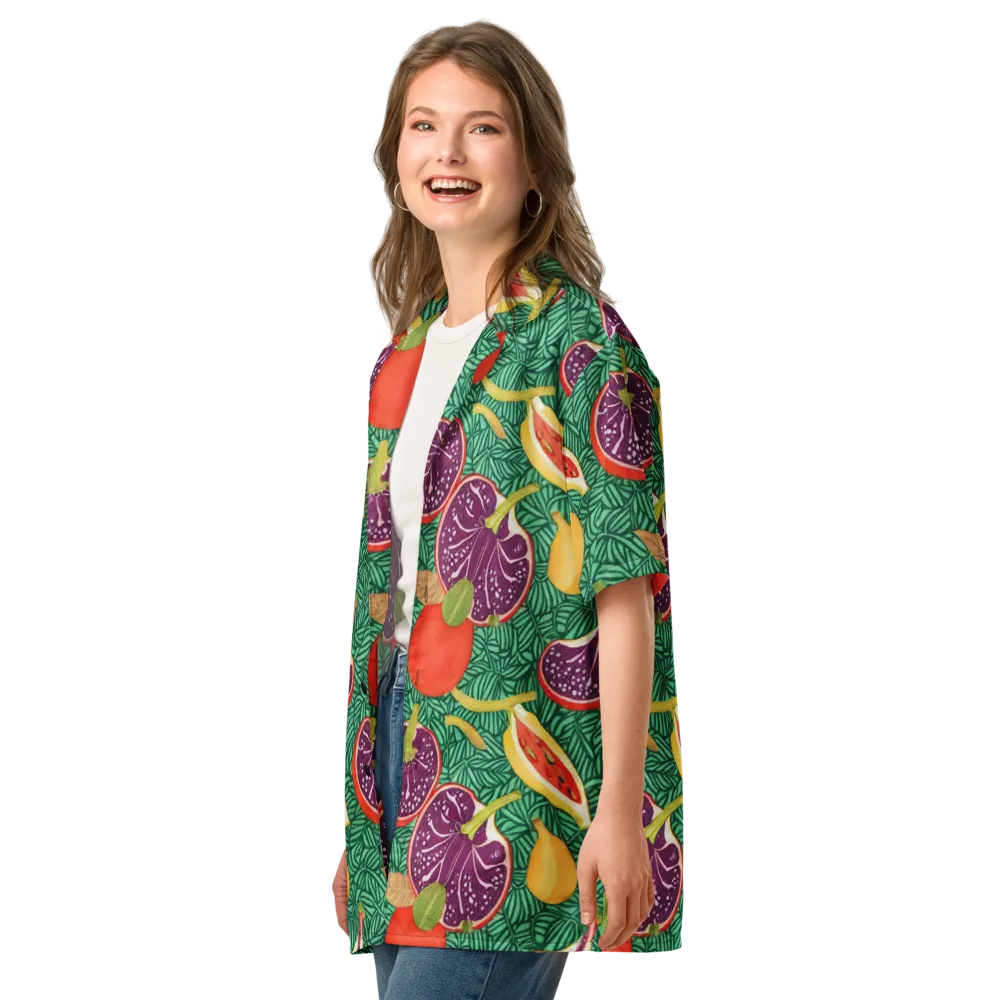 Tropical Still Life on Button Shirt — Left Front