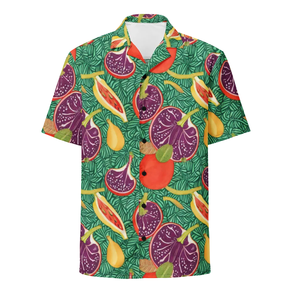 Tropical Still Life on Button Shirt — Front