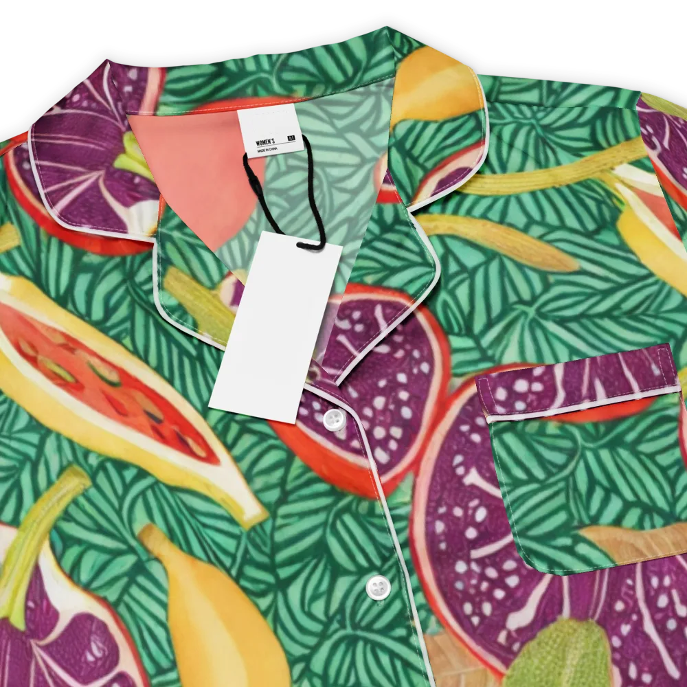 Tropical Still Life on Women's Short Sleeve Pajama Top — Product details