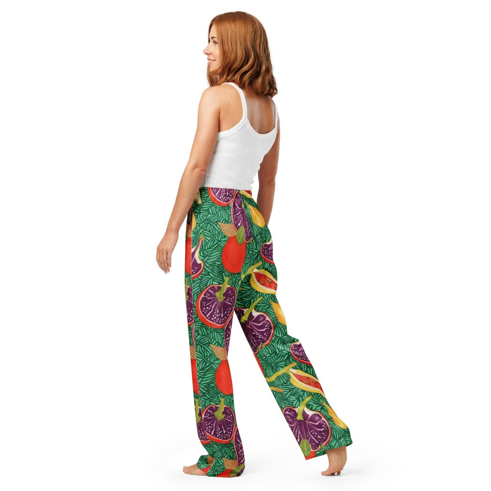 Tropical Still Life on Women's Pajama Pants — Back