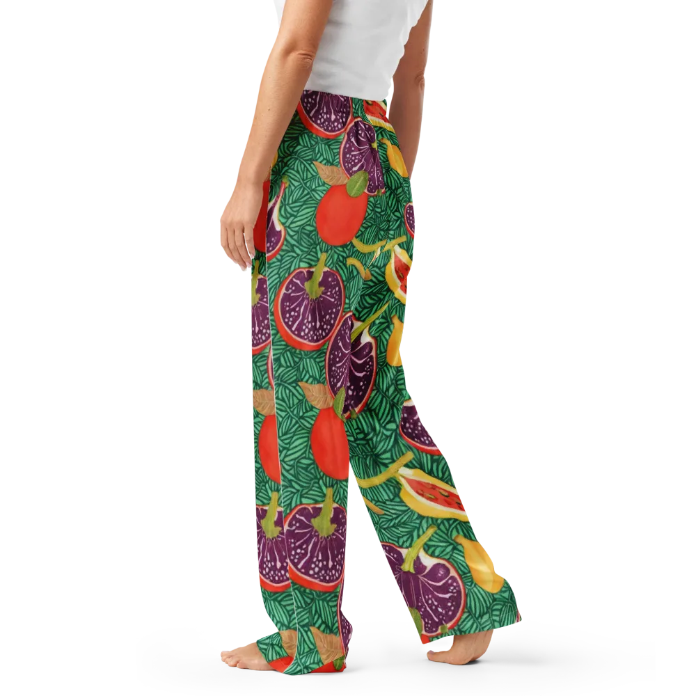 Tropical Still Life on Women's Pajama Pants — Left