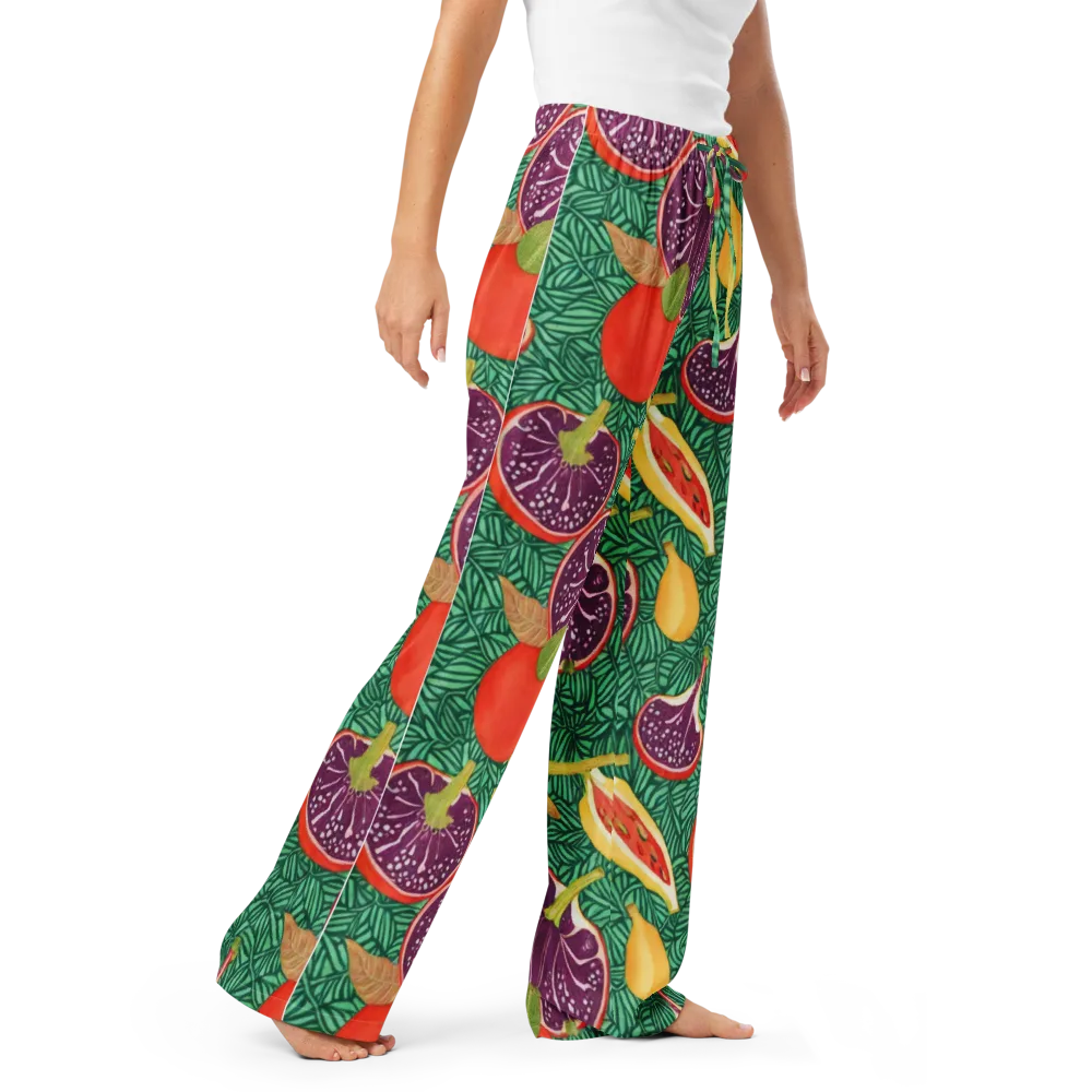 Tropical Still Life on Women's Pajama Pants — Right Front