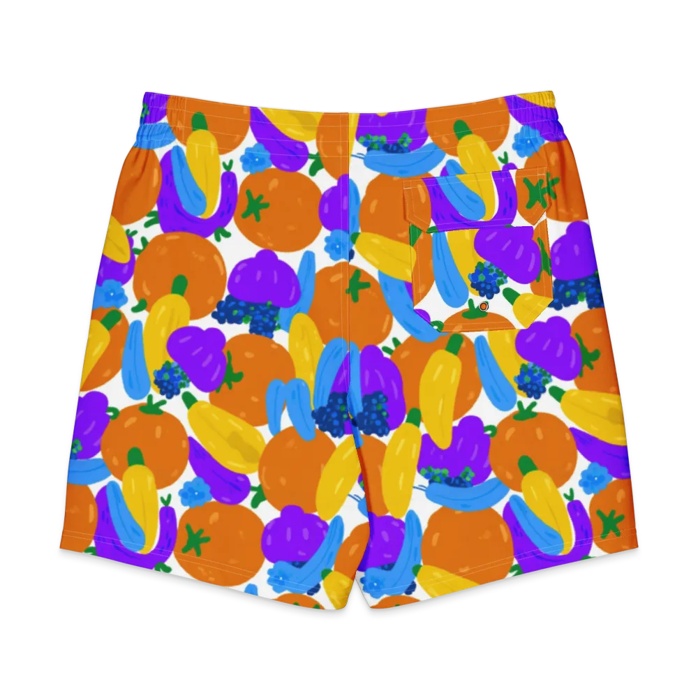 Electric Fruit Bowl on Men's Board Shorts — Back