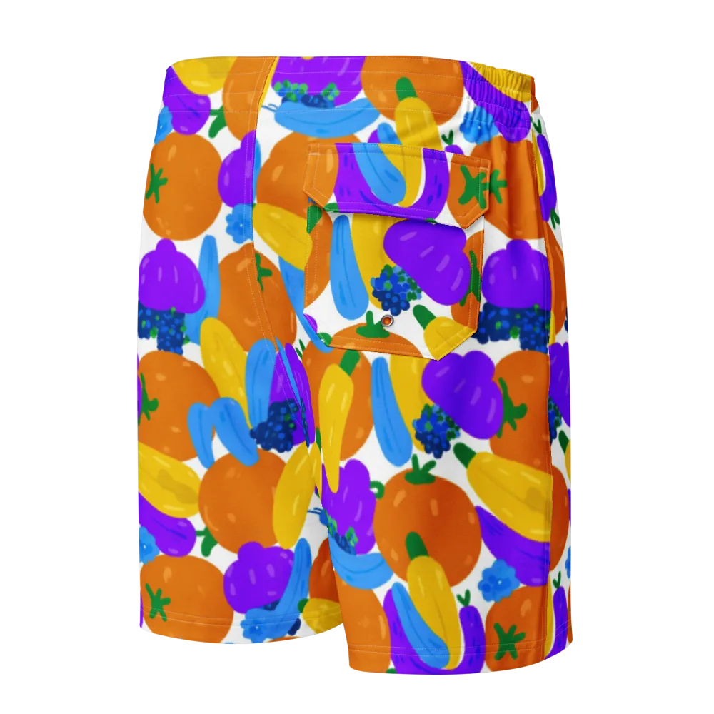 Electric Fruit Bowl on Men's Board Shorts — Back
