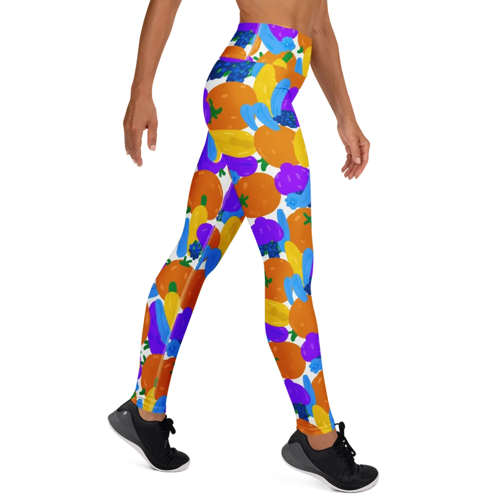 Electric Fruit Bowl on Yoga Leggings — Right