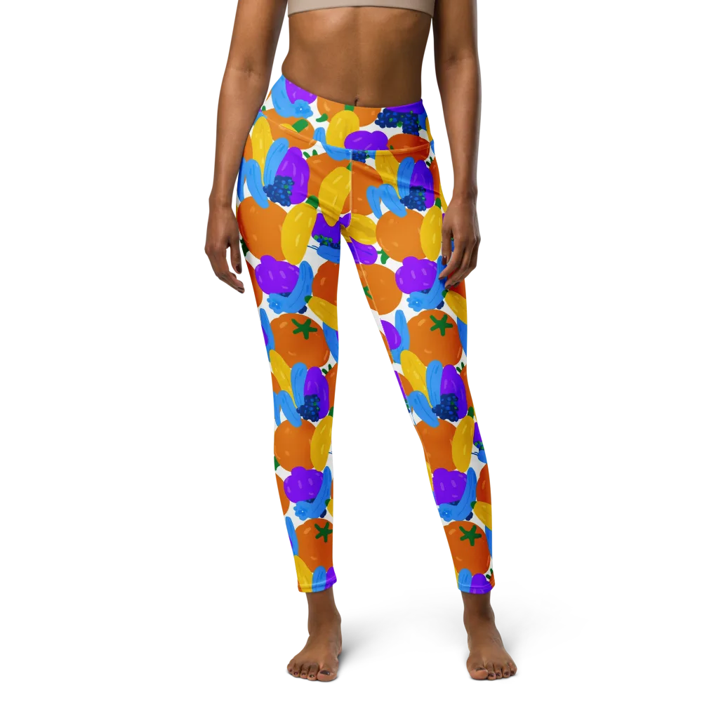 Electric Fruit Bowl on Yoga Leggings — Front