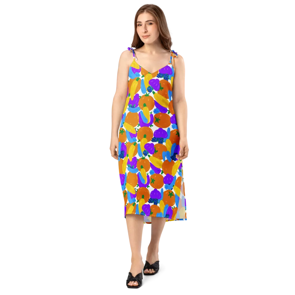 Electric Fruit Bowl on Slip Dress — Front