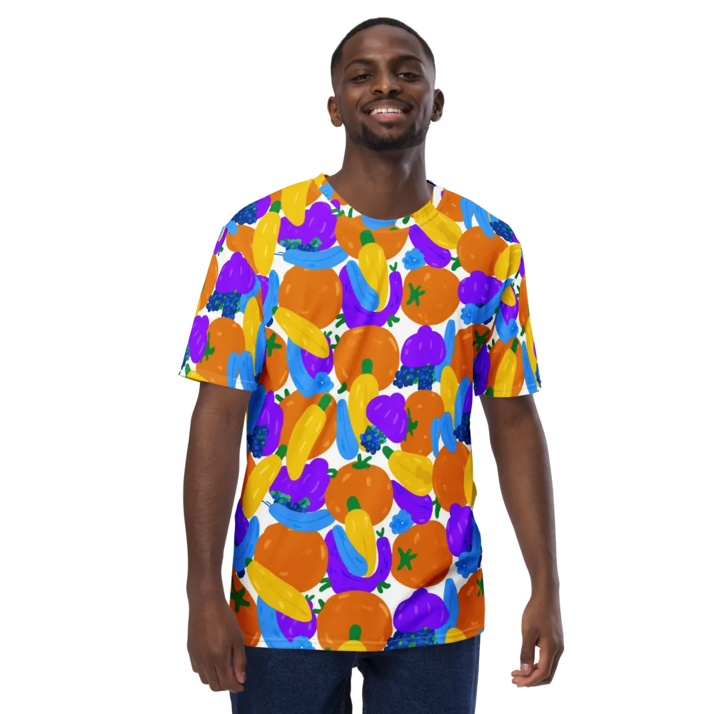 Electric Fruit Bowl on Men's Crew Neck T-Shirt — Front
