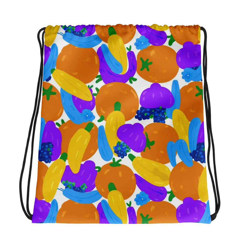 Electric Fruit Bowl on Drawstring Bag — Photo