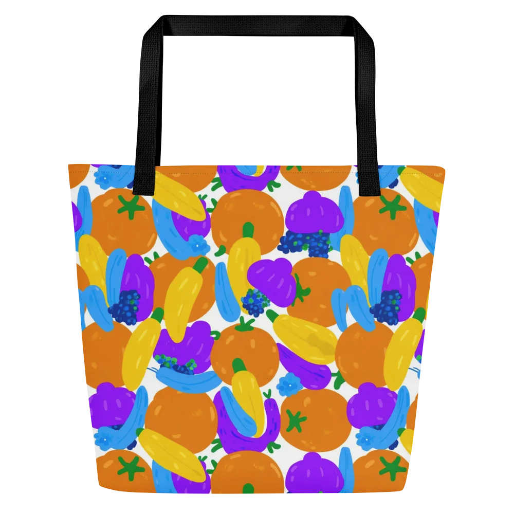 Electric Fruit Bowl on Large Tote Bag W/ Pocket — Front