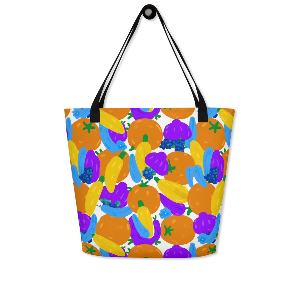 Electric Fruit Bowl on Large Tote Bag W/ Pocket — Front