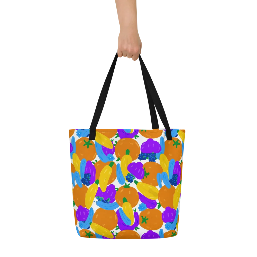 Electric Fruit Bowl on Large Tote Bag W/ Pocket — Front