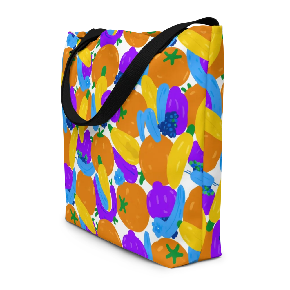 Electric Fruit Bowl on Large Tote Bag W/ Pocket — Front