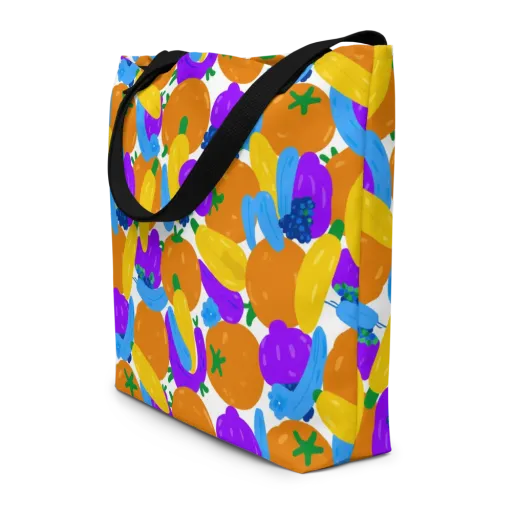 Electric Fruit Bowl on a Large Tote Bag W/ Pocket
