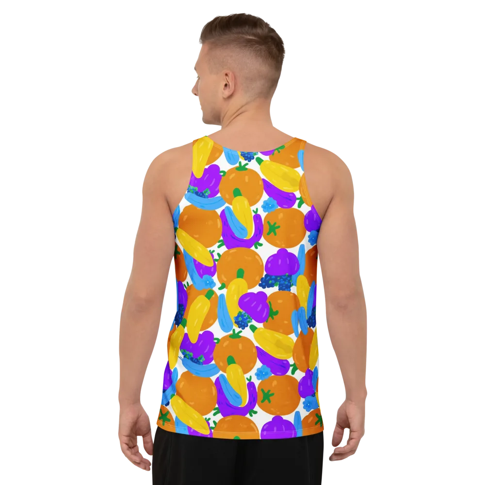 Electric Fruit Bowl on Men's Tank Top — Back