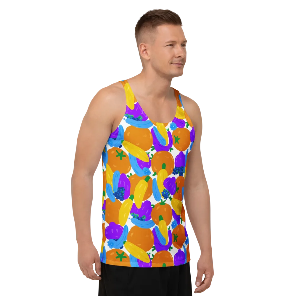 Electric Fruit Bowl on Men's Tank Top — Right Front