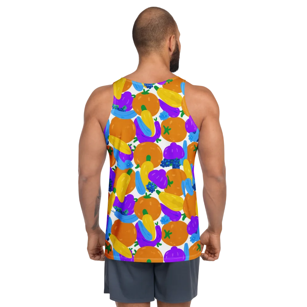 Electric Fruit Bowl on Men's Tank Top — Back