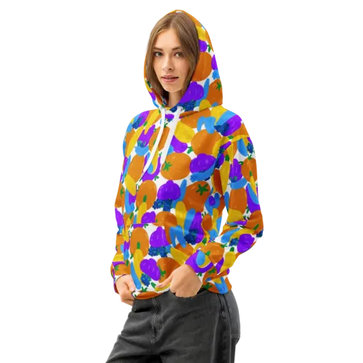 Electric Fruit Bowl on a Cotton Hoodie