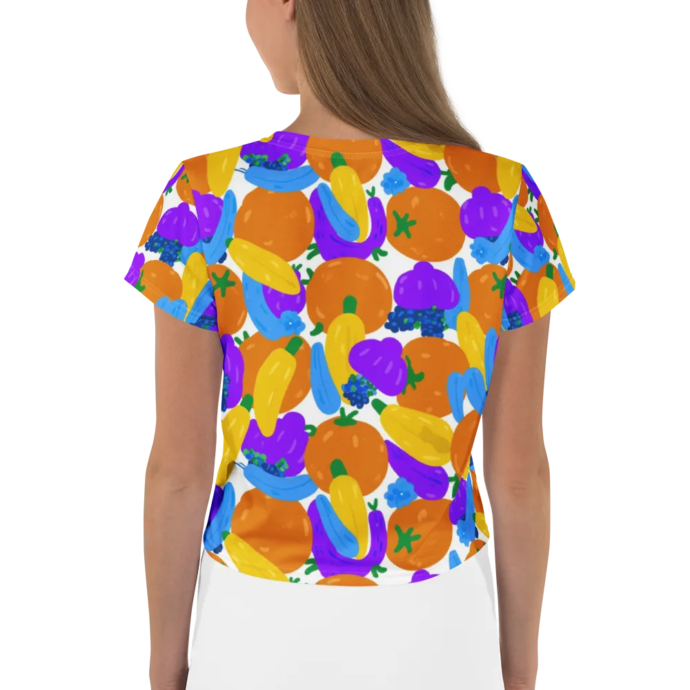 Electric Fruit Bowl on Crop Tee — Back