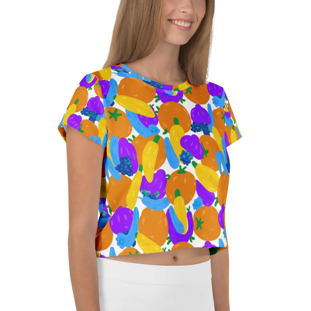 Electric Fruit Bowl on Crop Tee — Right