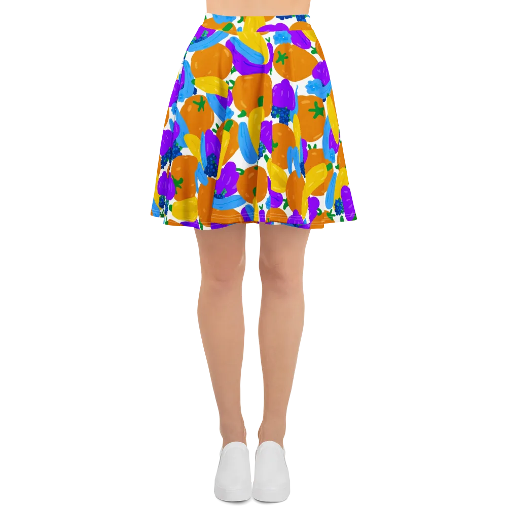 Electric Fruit Bowl on Skater Skirt — Front