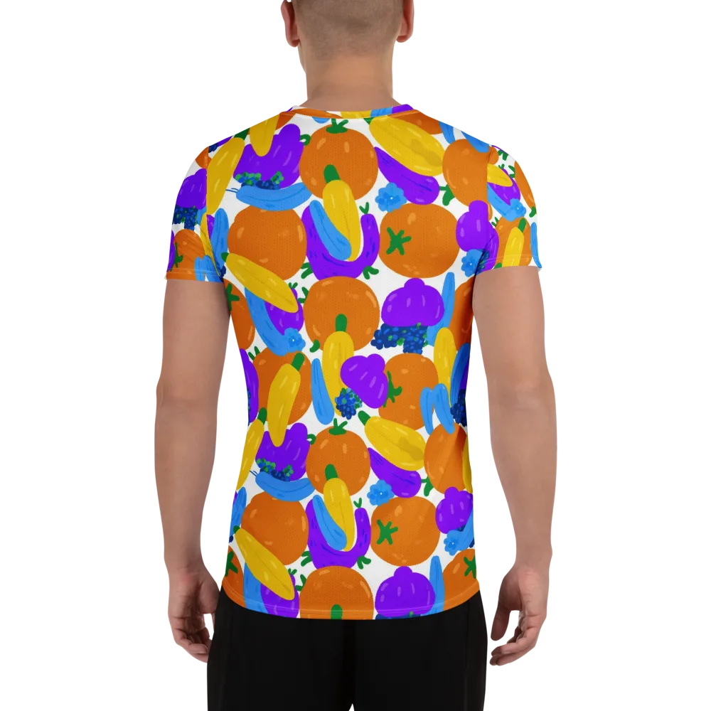 Electric Fruit Bowl on Men's Athletic T-Shirt — Back