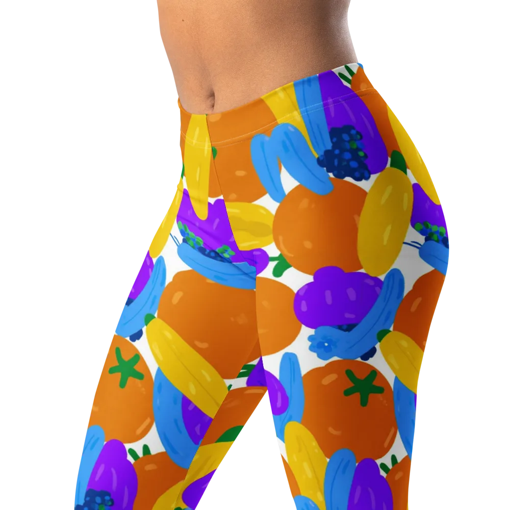 Electric Fruit Bowl on Leggings — Left Front