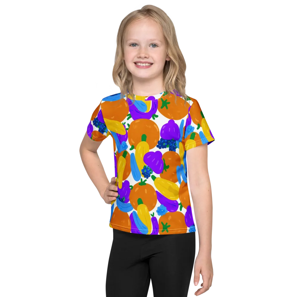 Electric Fruit Bowl on Kids Crew Neck T-Shirt — Front
