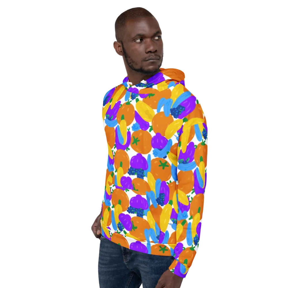 Electric Fruit Bowl on Hoodie — Left