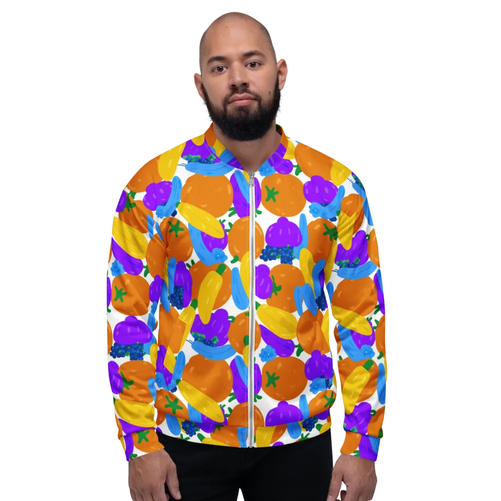 Electric Fruit Bowl on Bomber Jacket — Front