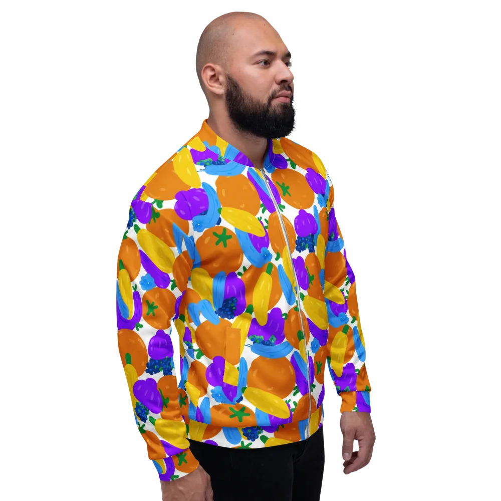 Electric Fruit Bowl on Bomber Jacket — Right