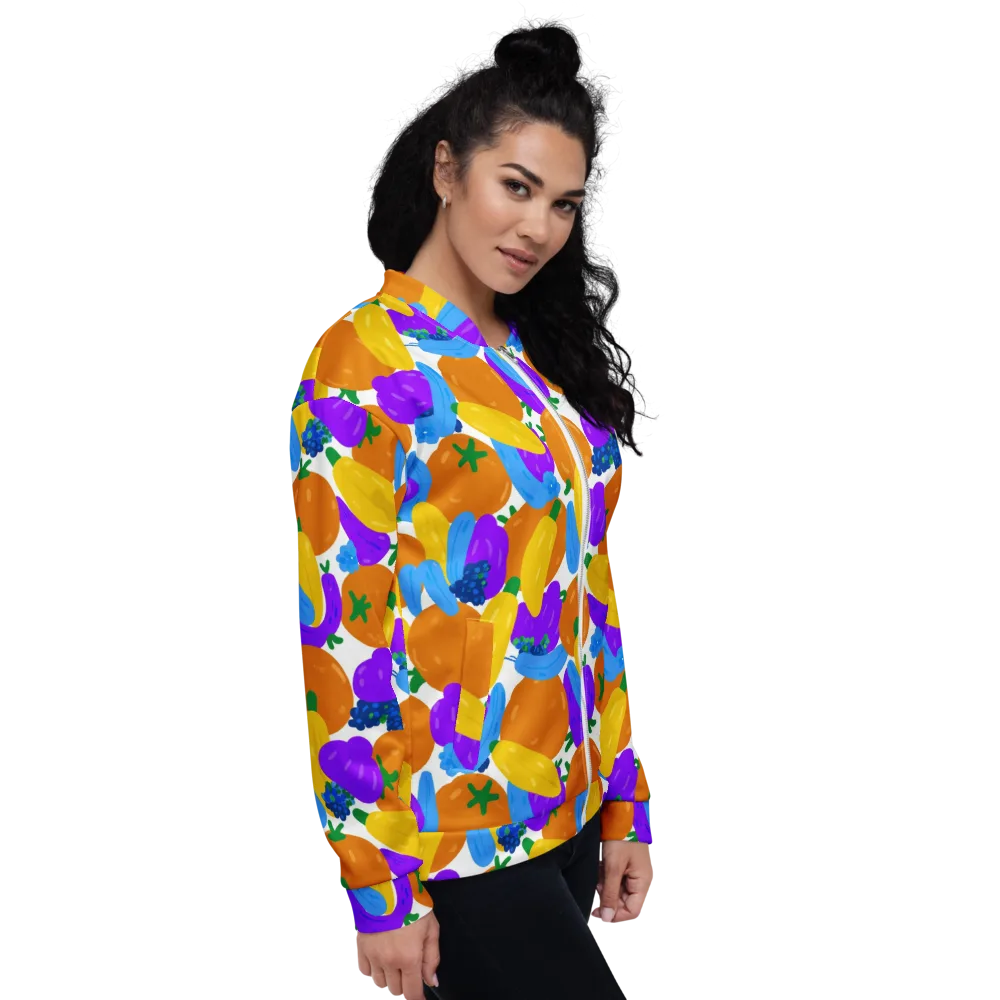 Electric Fruit Bowl on Bomber Jacket — Right