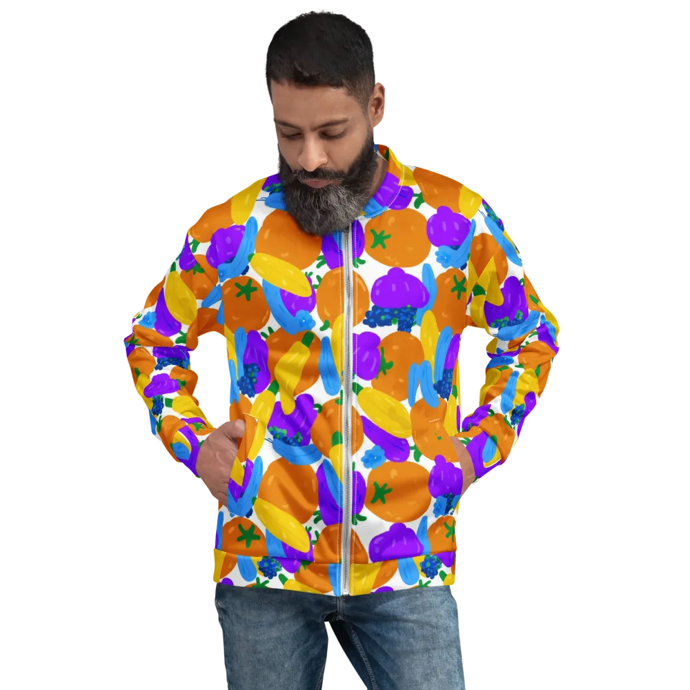 Electric Fruit Bowl on Bomber Jacket — Front