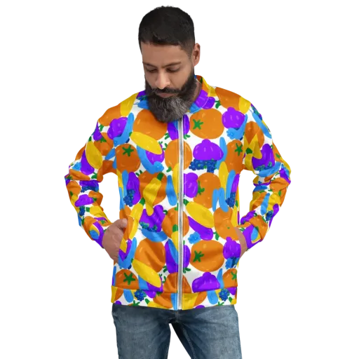 Electric Fruit Bowl on a Bomber Jacket
