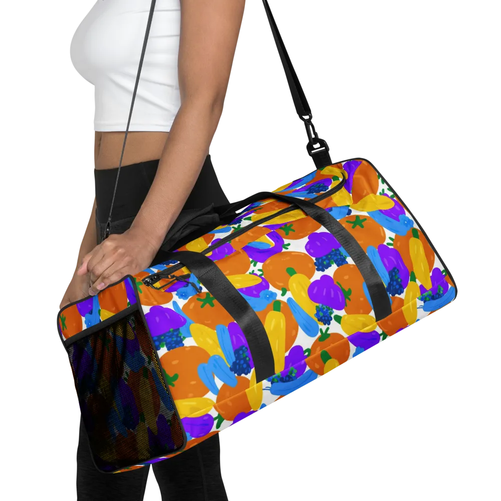 Electric Fruit Bowl on Duffle Bag — Front