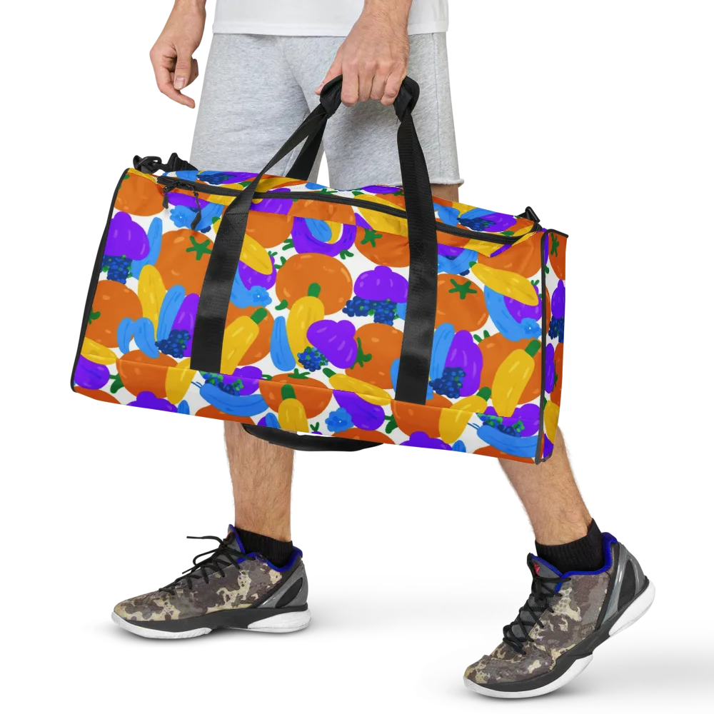 Electric Fruit Bowl on Duffle Bag — Front